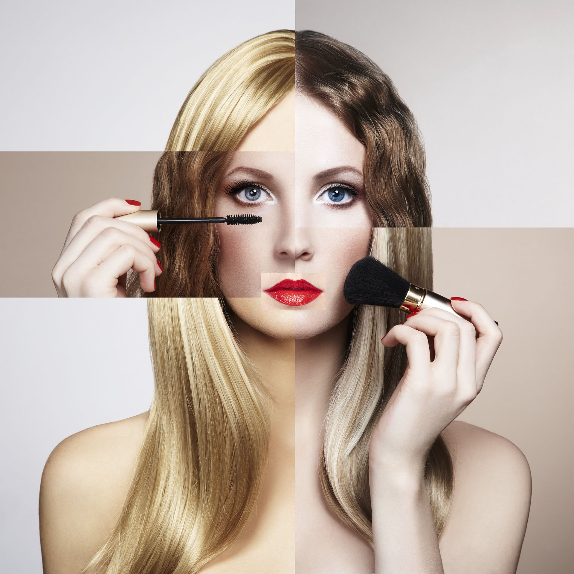 Conceptual fashion portrait of a beautiful young woman