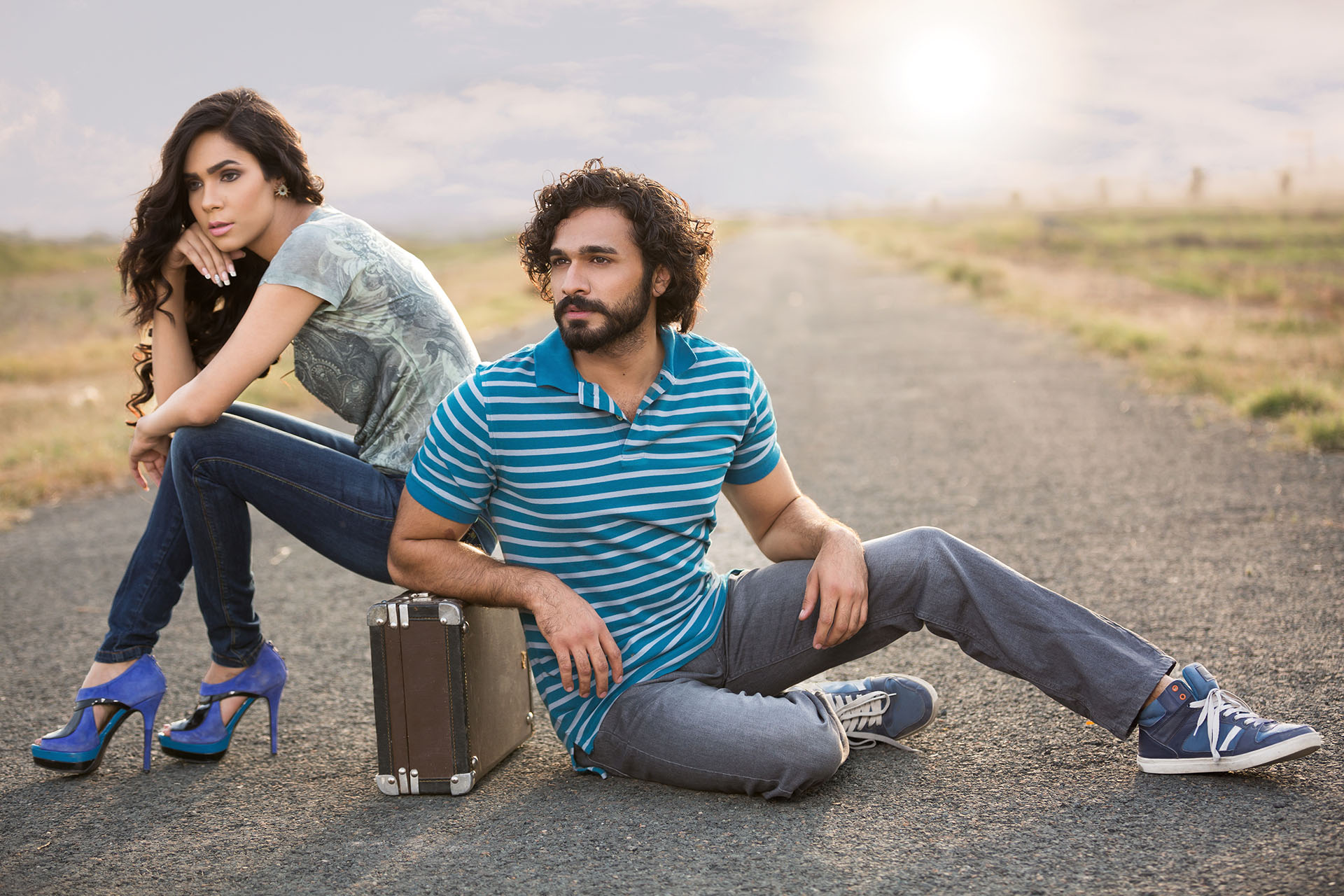 Fashion models posing for a shoot