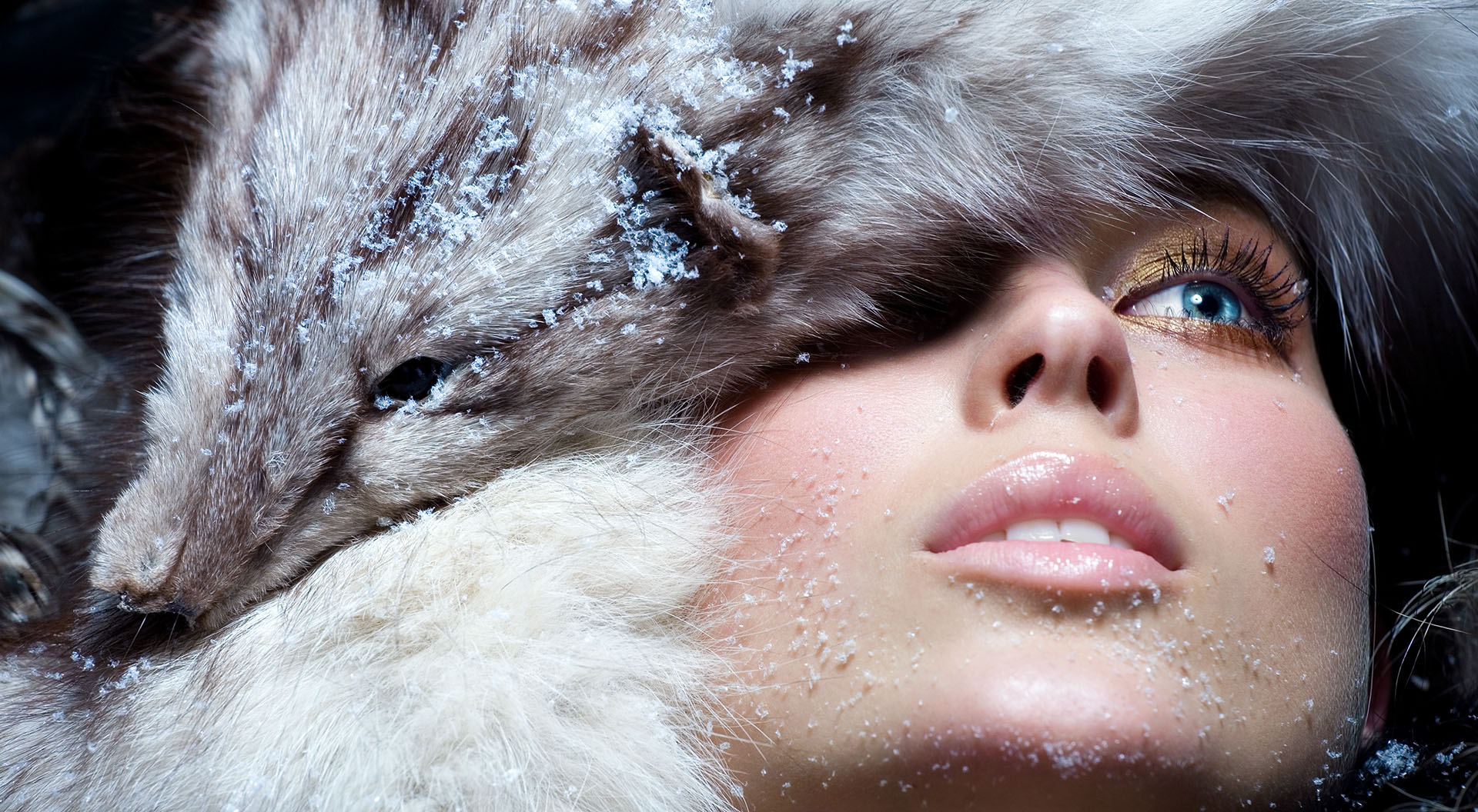 Model dressed in fur