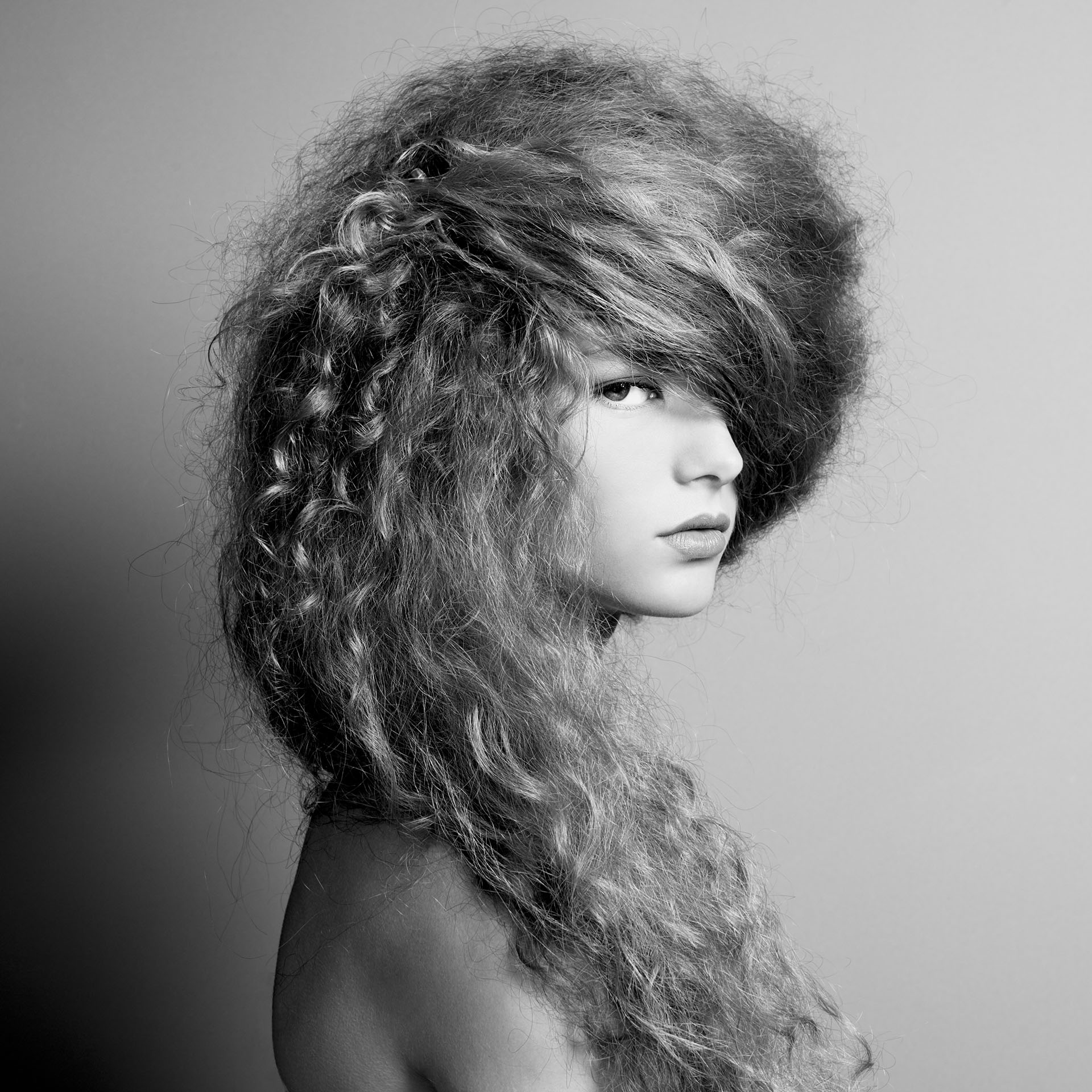 Portrait of beautiful woman with elegant hairstyle