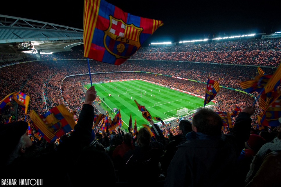 Behind the spectators ...