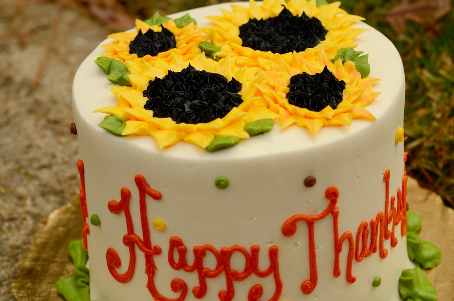 Cake with Sunflowers on top
