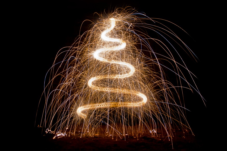 Creative Christmas tree shot