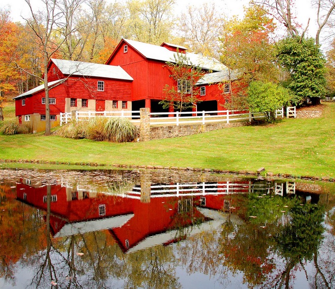 Reflection of a Red House