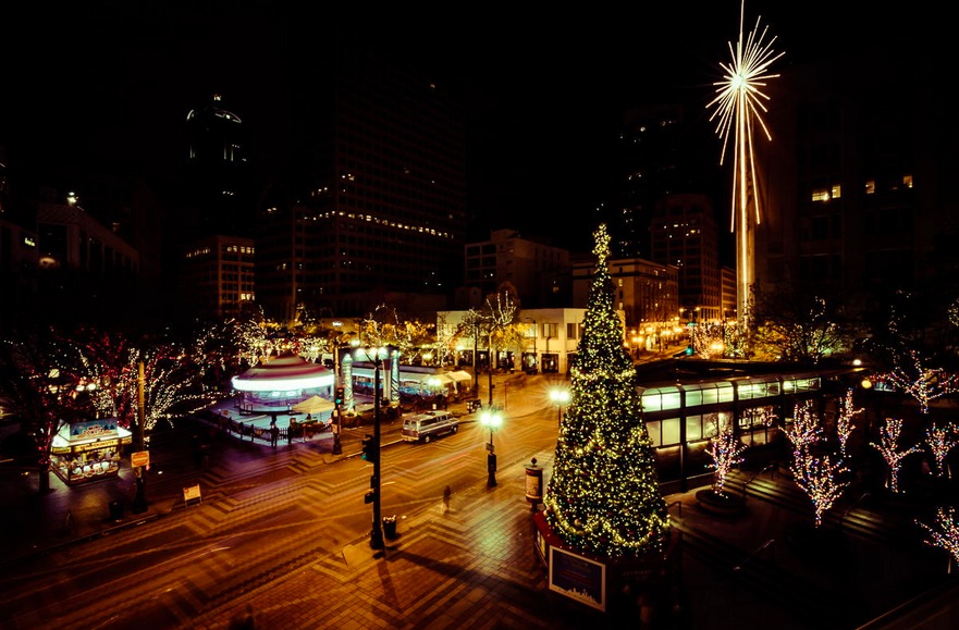 Westlake Park with Christmas Lights