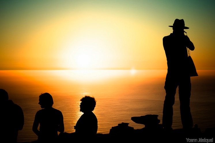 Photographer's silhouette in Table Mountain