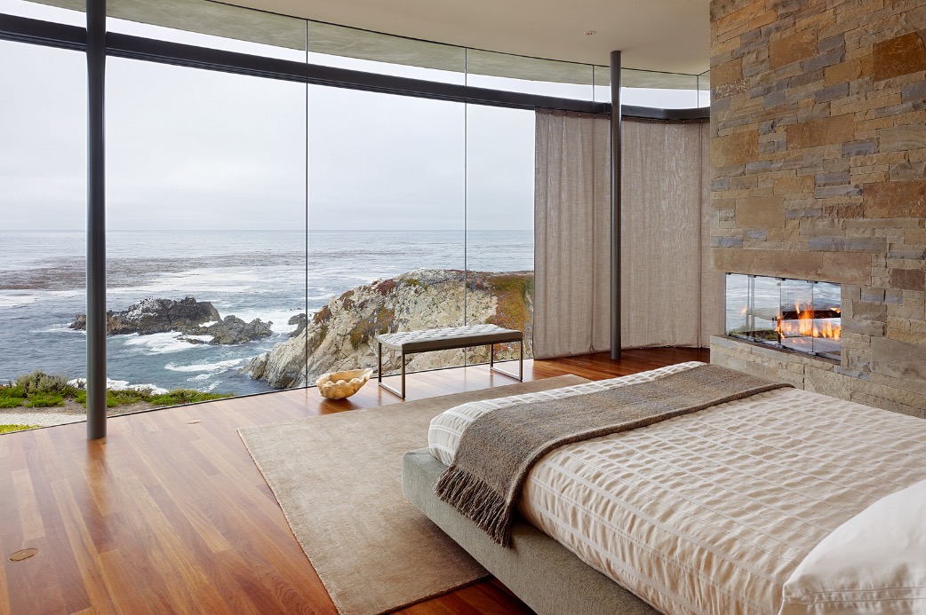 Bedroom with an ocean view