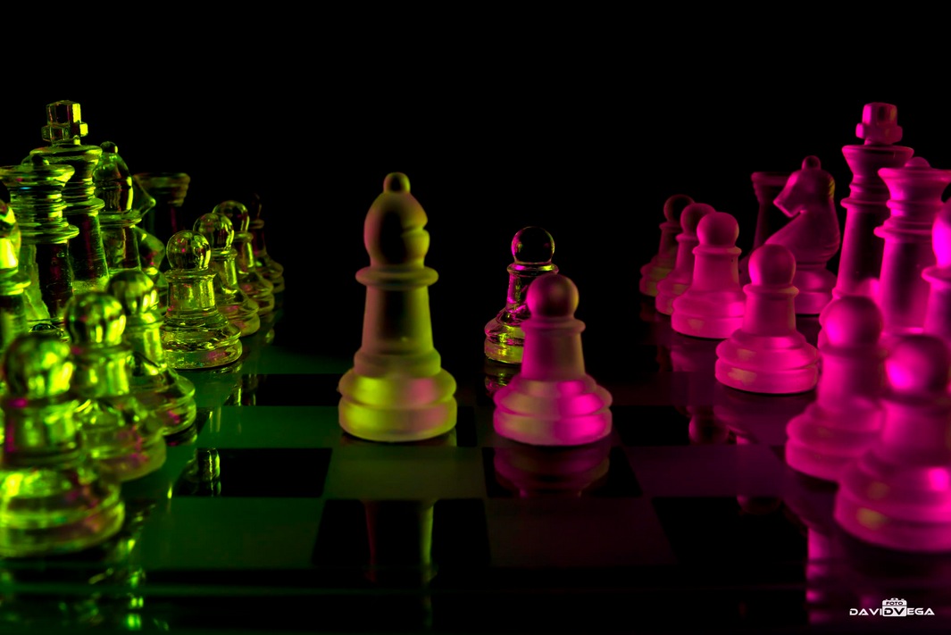 Glass chess neon