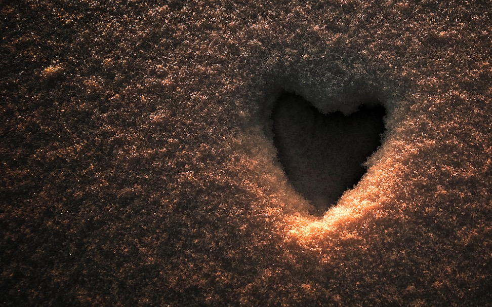 Heart in the snow