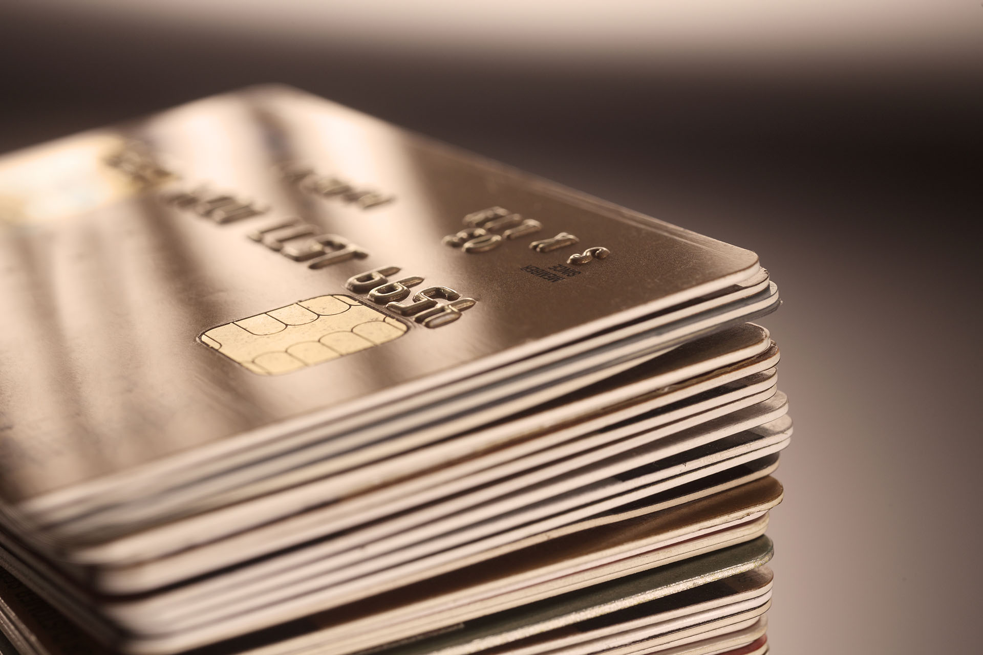 close up of Stack of Credit Cards
