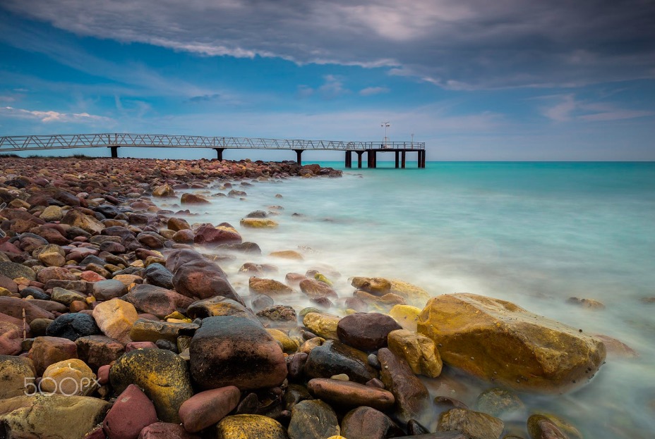 Pier in the pebbles beach