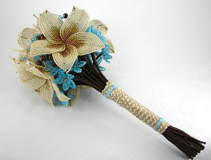 Beaded Beach Wedding Bouquet