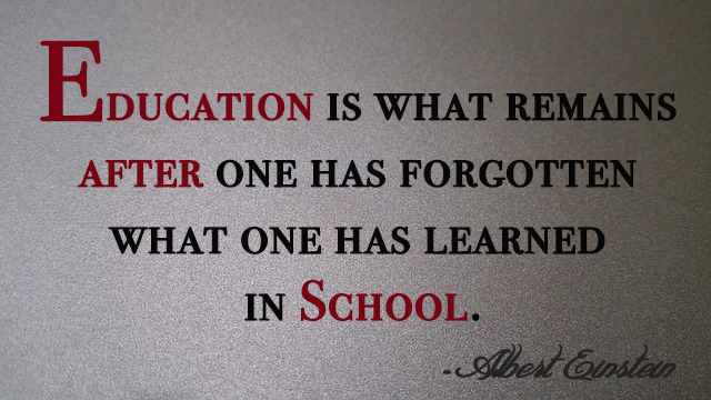Education is what remains after