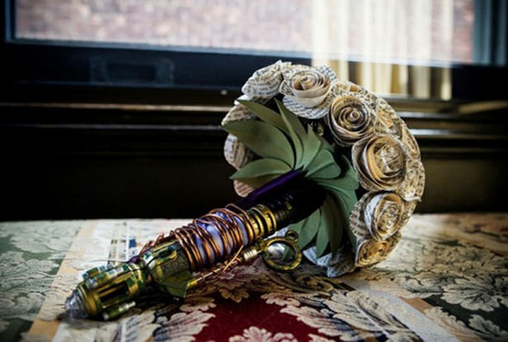 Flower bouquet made of pages