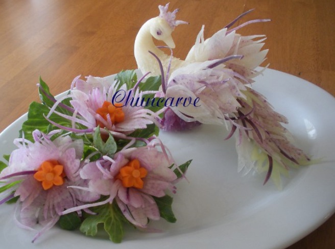Purple Radish Peacock Bouquet