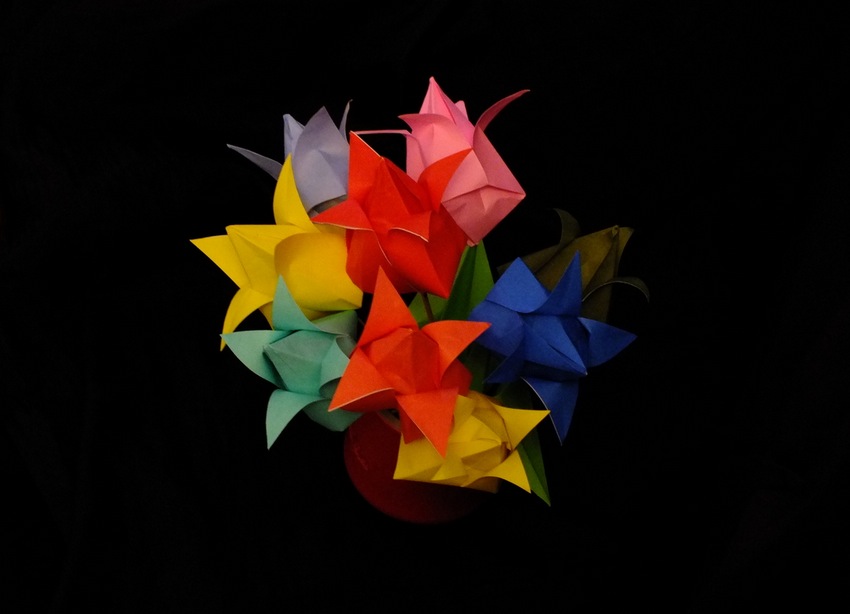 bouquet de tulipes origami