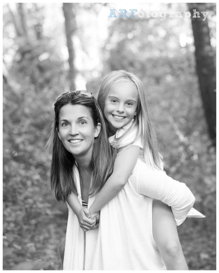 daughter on back