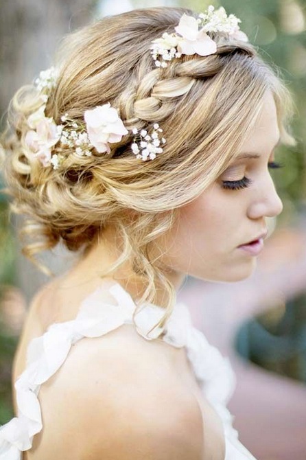 Braided crown hairdo