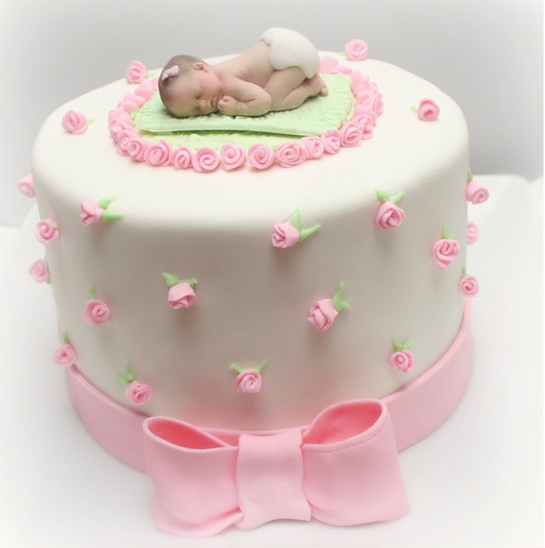 Girl baby shower cake1
