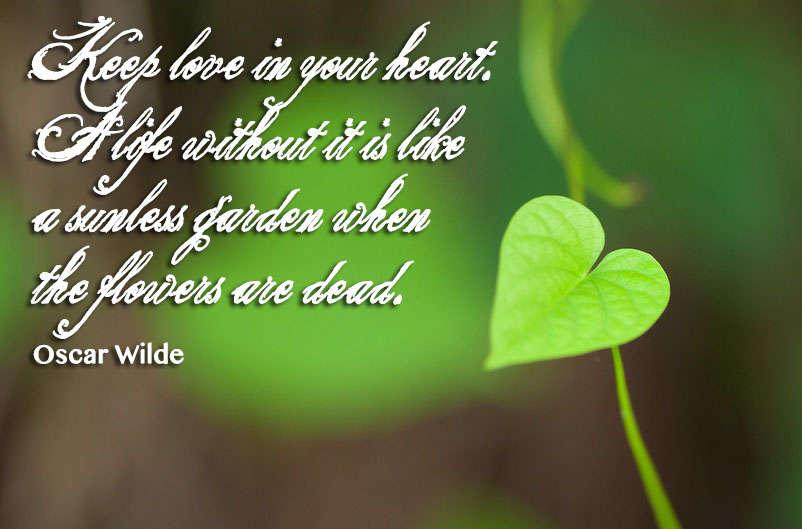 Keep love in your heart. A life without it is like a sunless garden when the flowers are dead