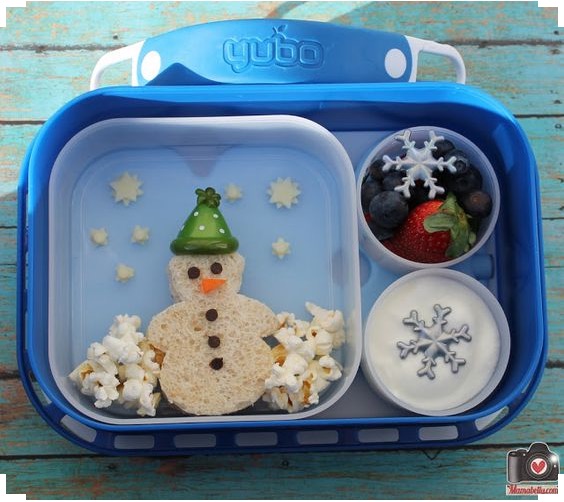Snowman lunch box idea
