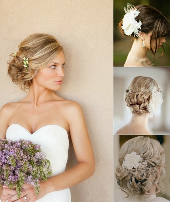 Updo with flowers