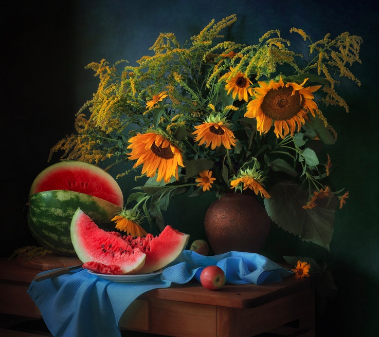 With watermelon