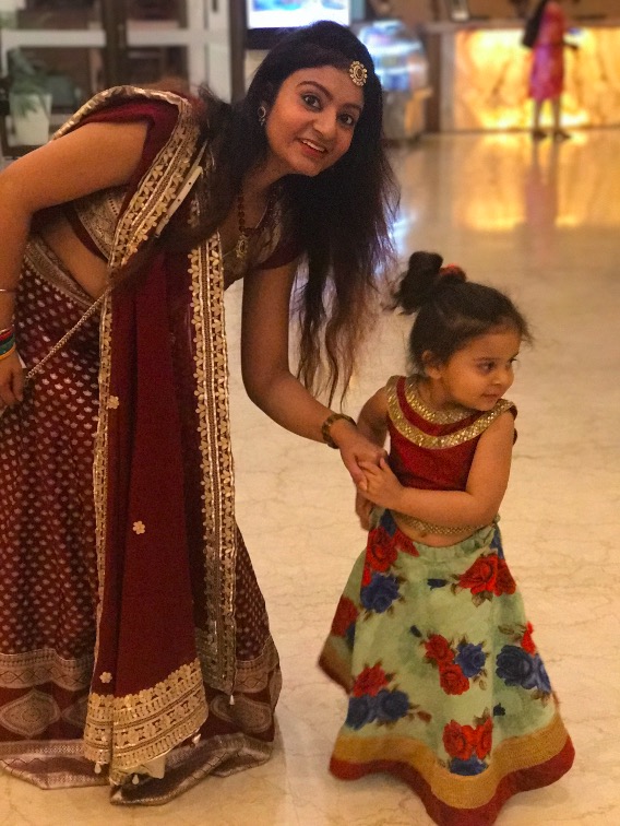Mother Daughter in Indian wedding outfits