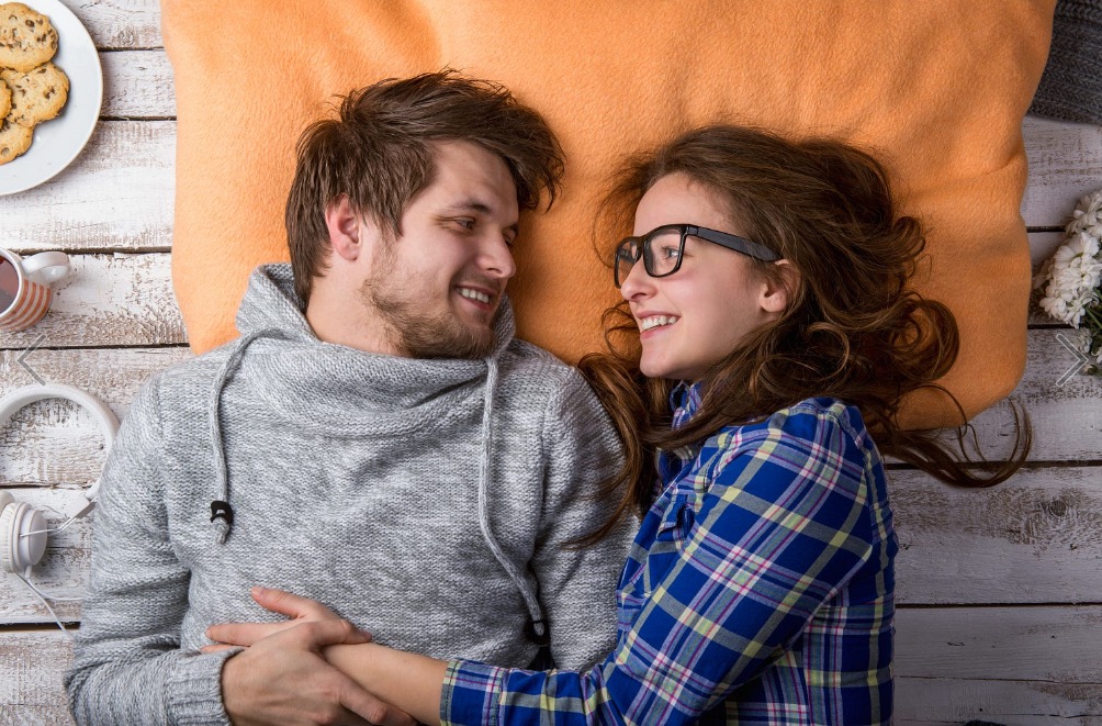 Couple in love. Studio shot