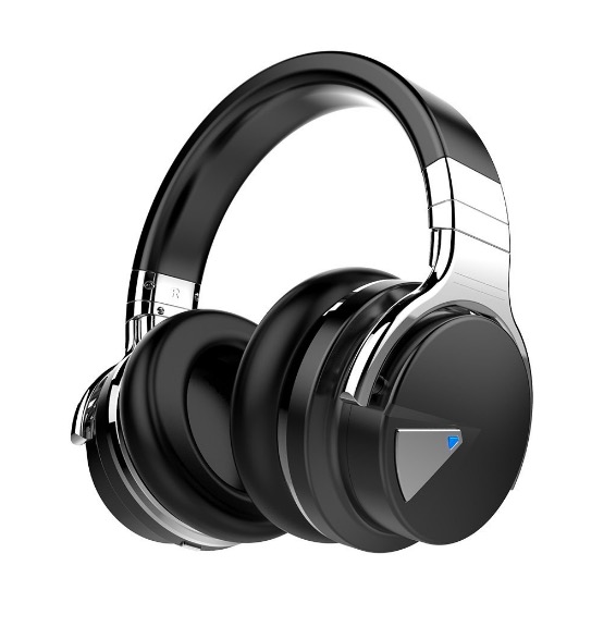 Cowin E-7 Active Noise Cancelling Wireless Bluetooth Over-ear Stereo Headphones with Microphone and Volume Control - Black