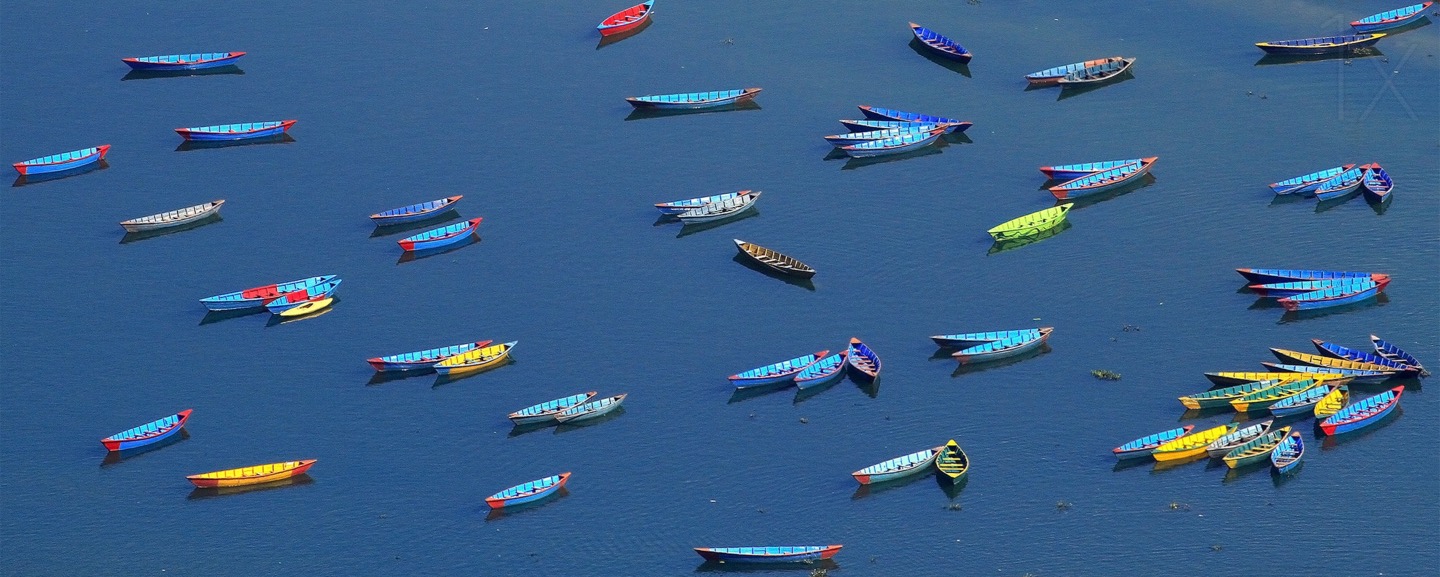 Boats at Phewa Lake, Pokhara
