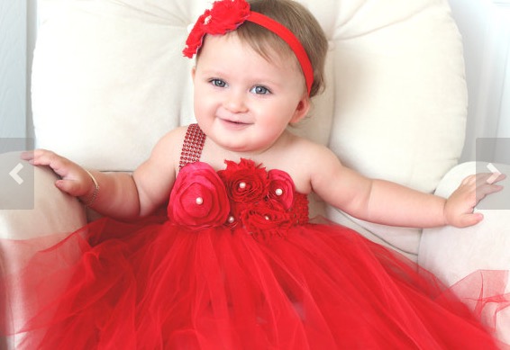 Beautiful red satin shabby chic flower