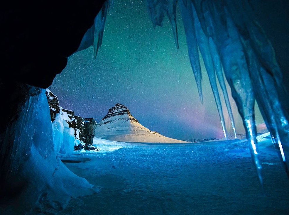 Mountain and icicles, Iceland