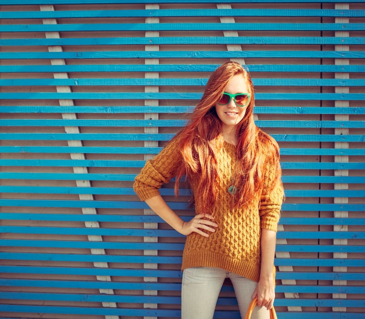 Beautiful young red-haired girl