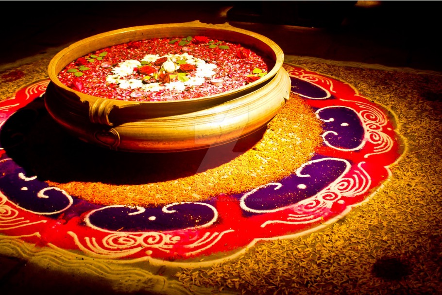 rangoli-with-flowers