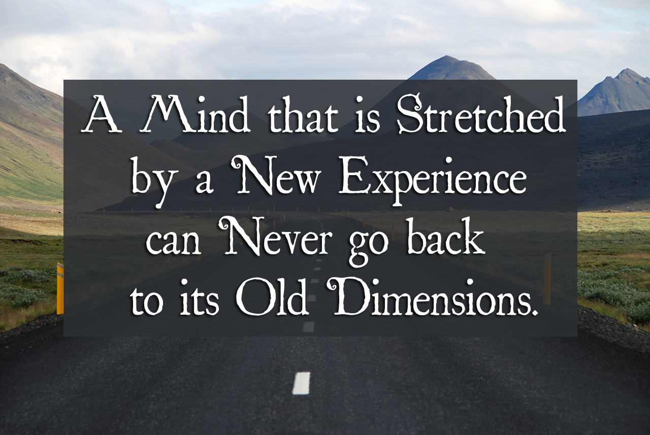 A mind that is stretched by a new experience can never go back to its old dimensions