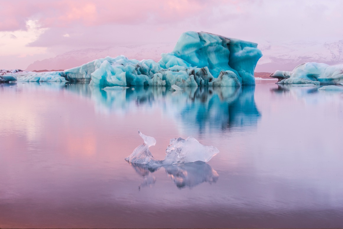 Cotton Candy Sunrise, Jokulsarlon Iceland