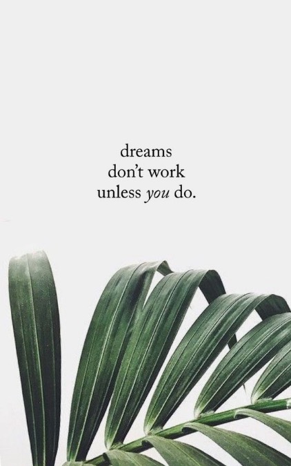 Dreams don’t work, unless you do