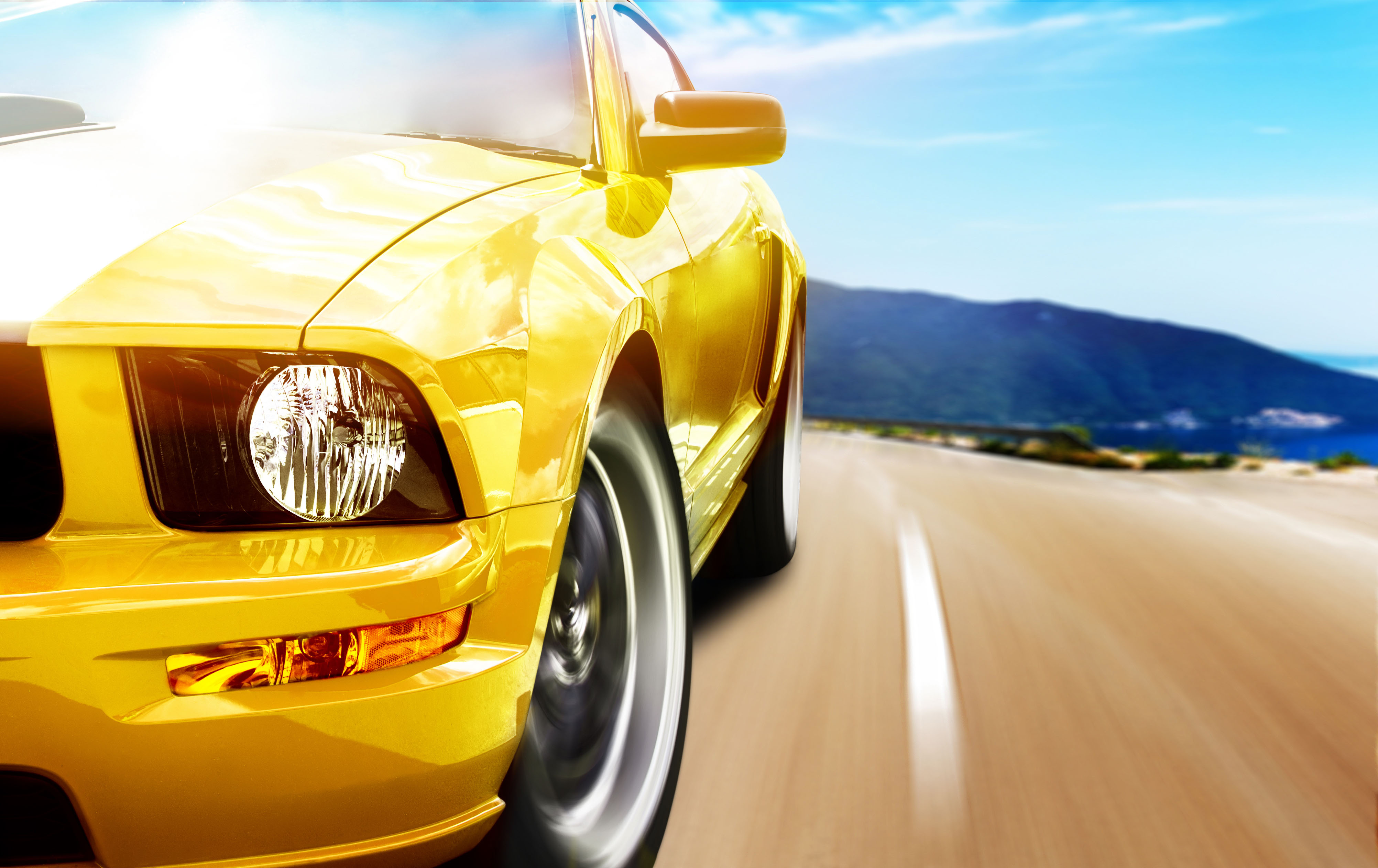 A Yellow sport car