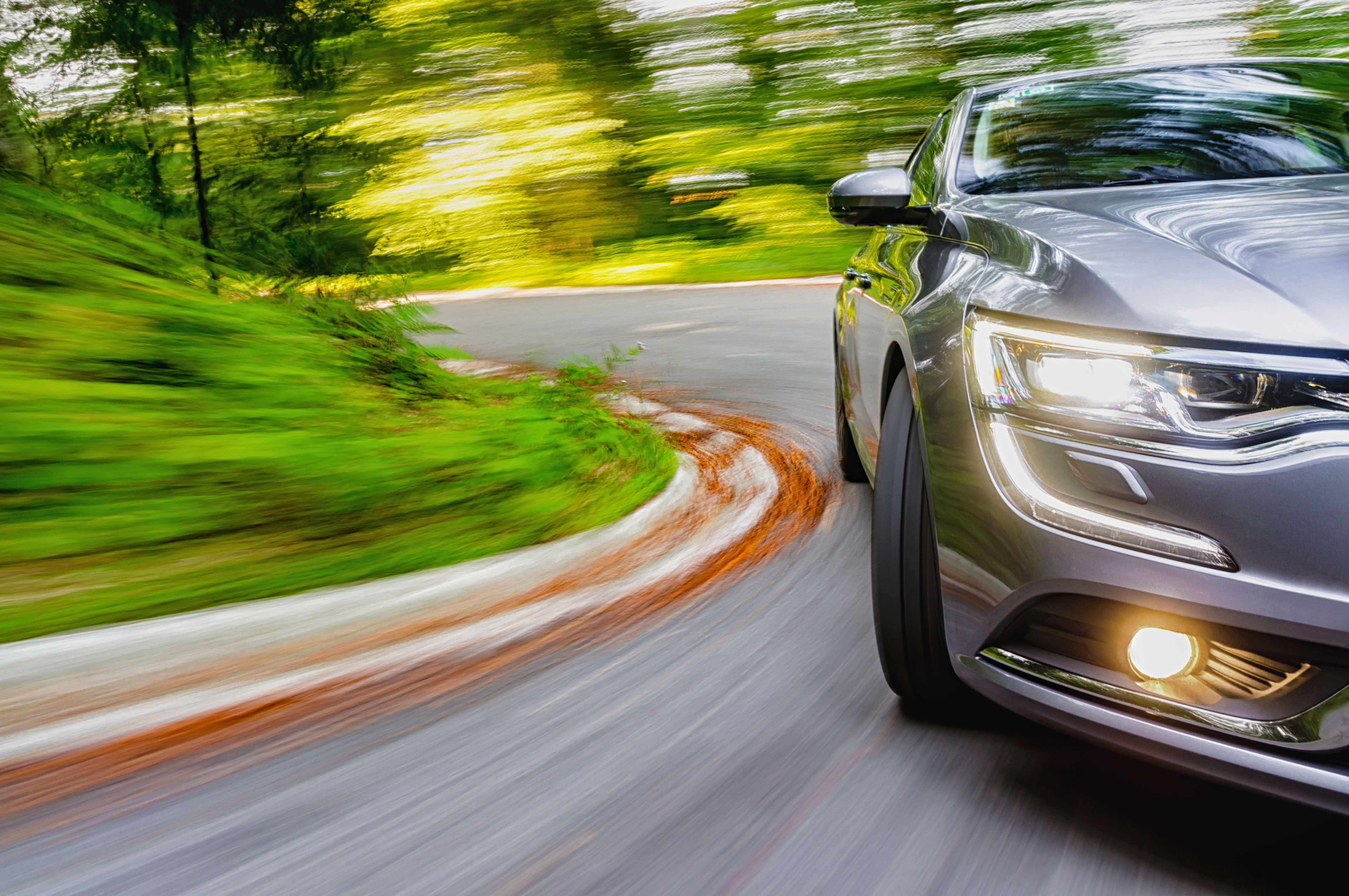 Generic car driving in a curve