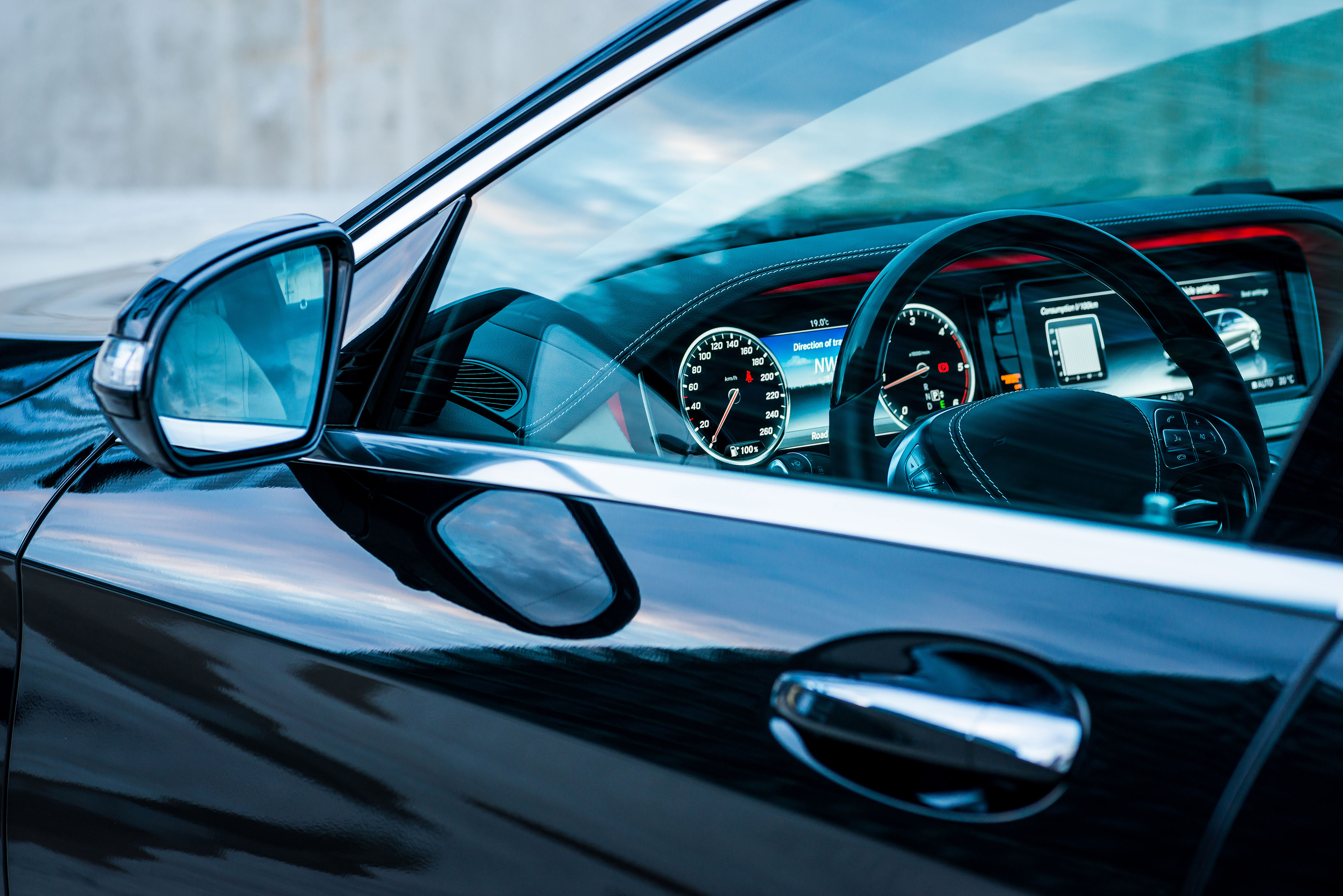 Luxury car interior details