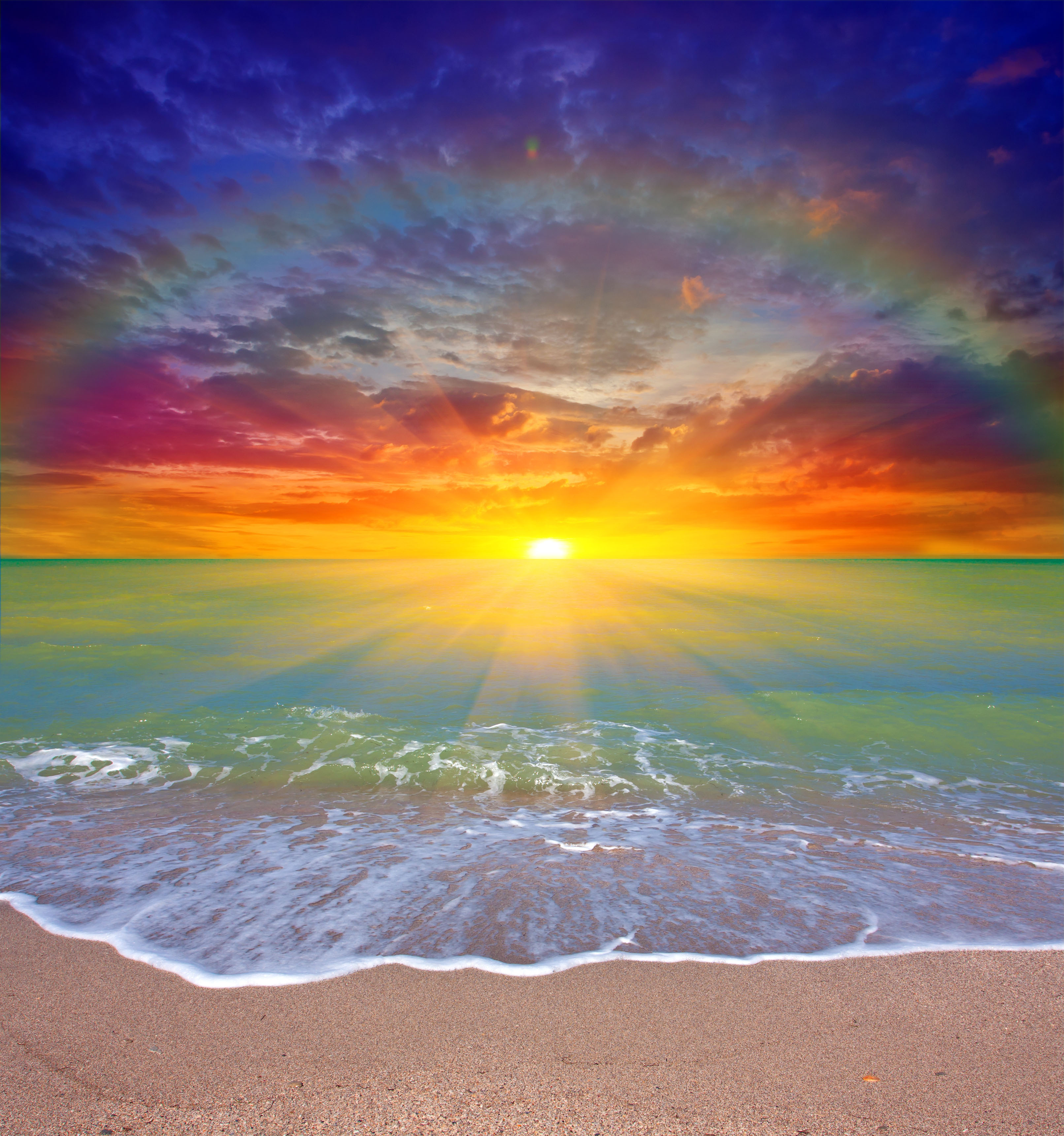 Nice sunset scene over sea