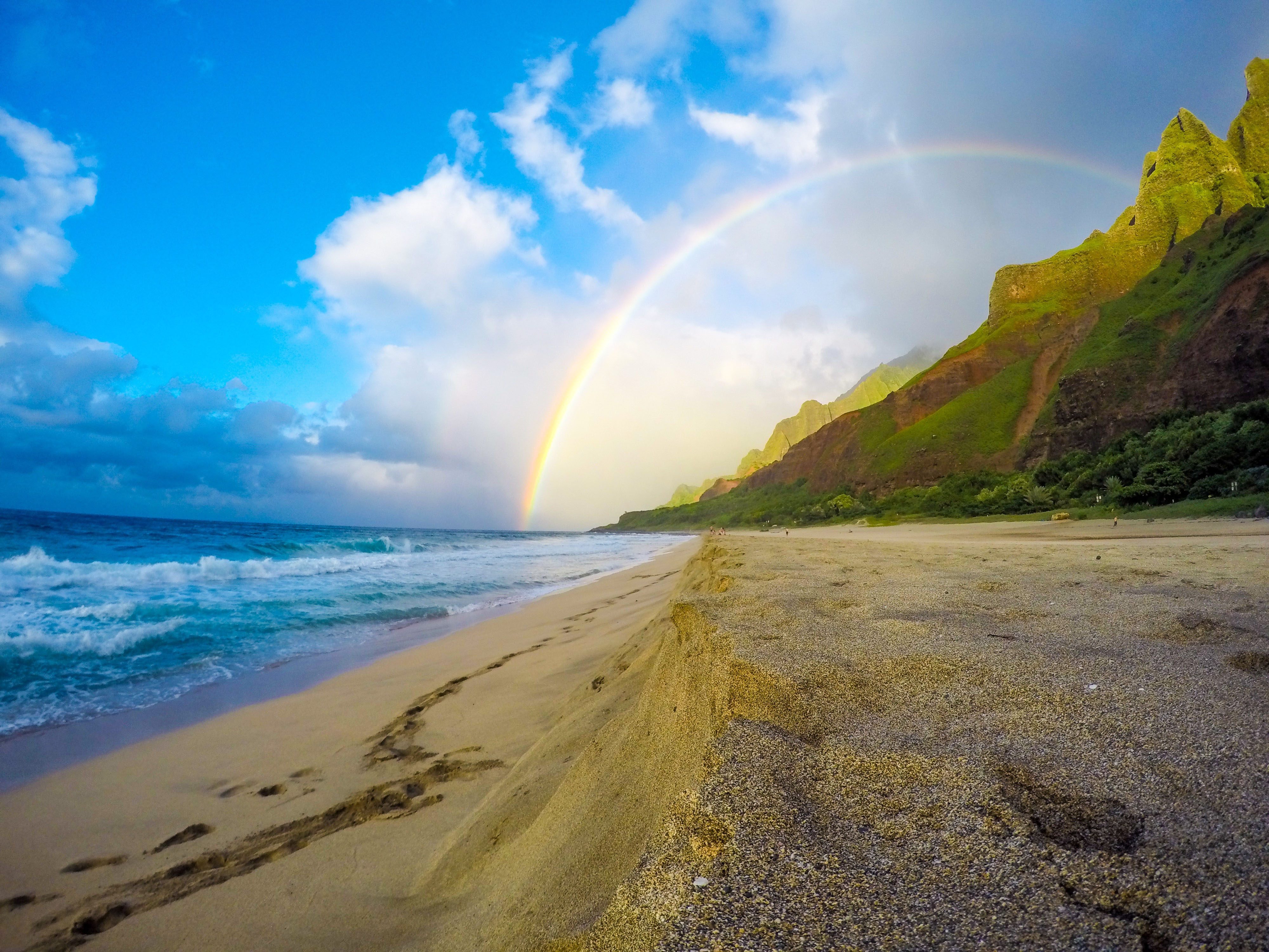 Rainbow over Na Pali, Kauai Hawaii