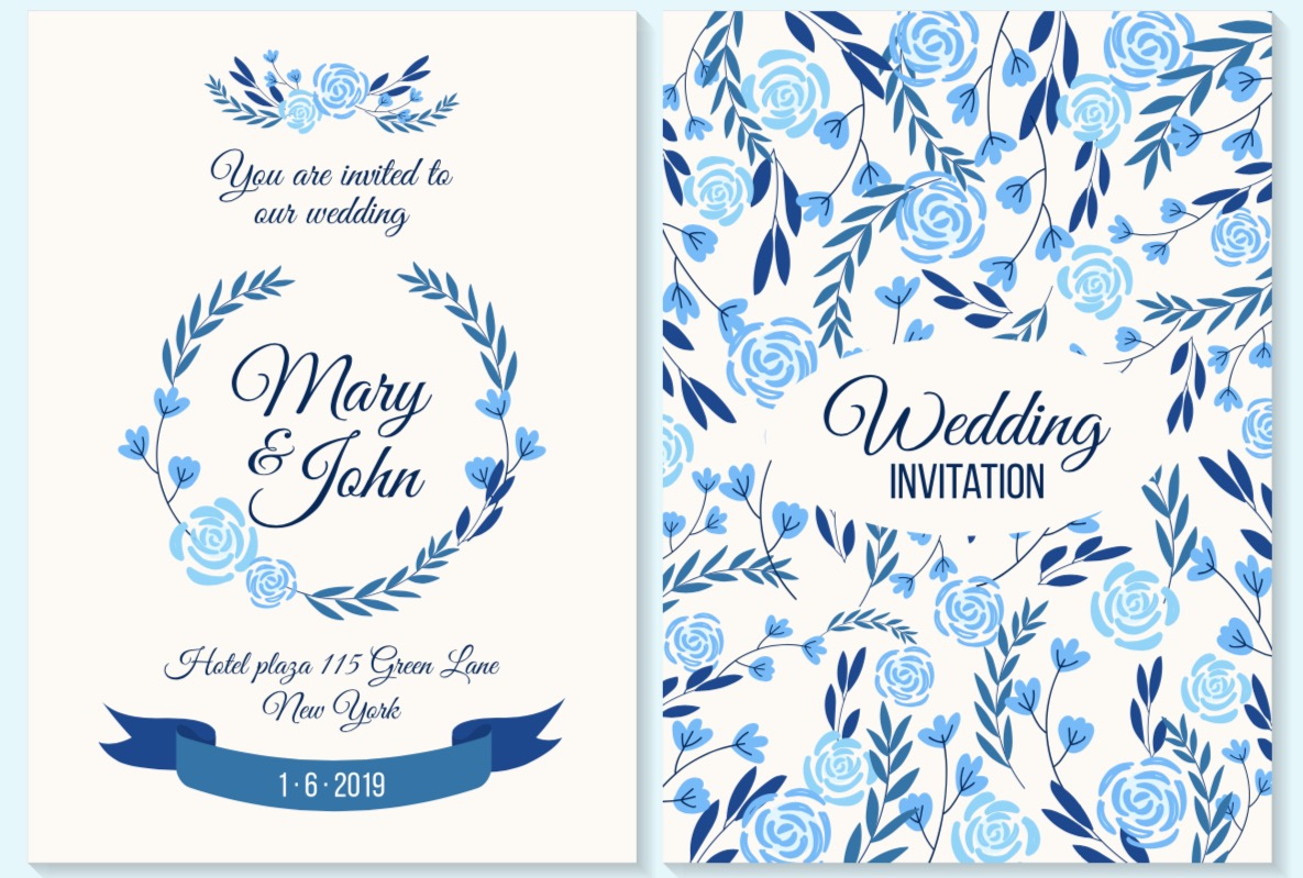 Blue Wedding invitation