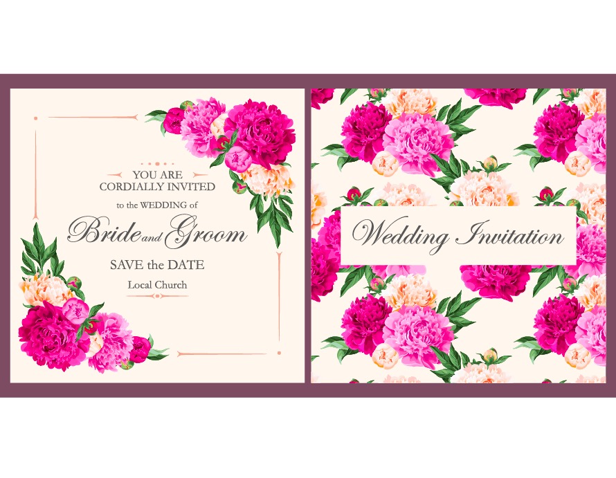 Vintage wedding invitation