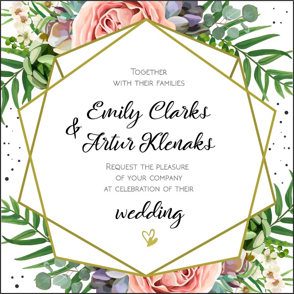 Wedding Invitation, floral invite card Design