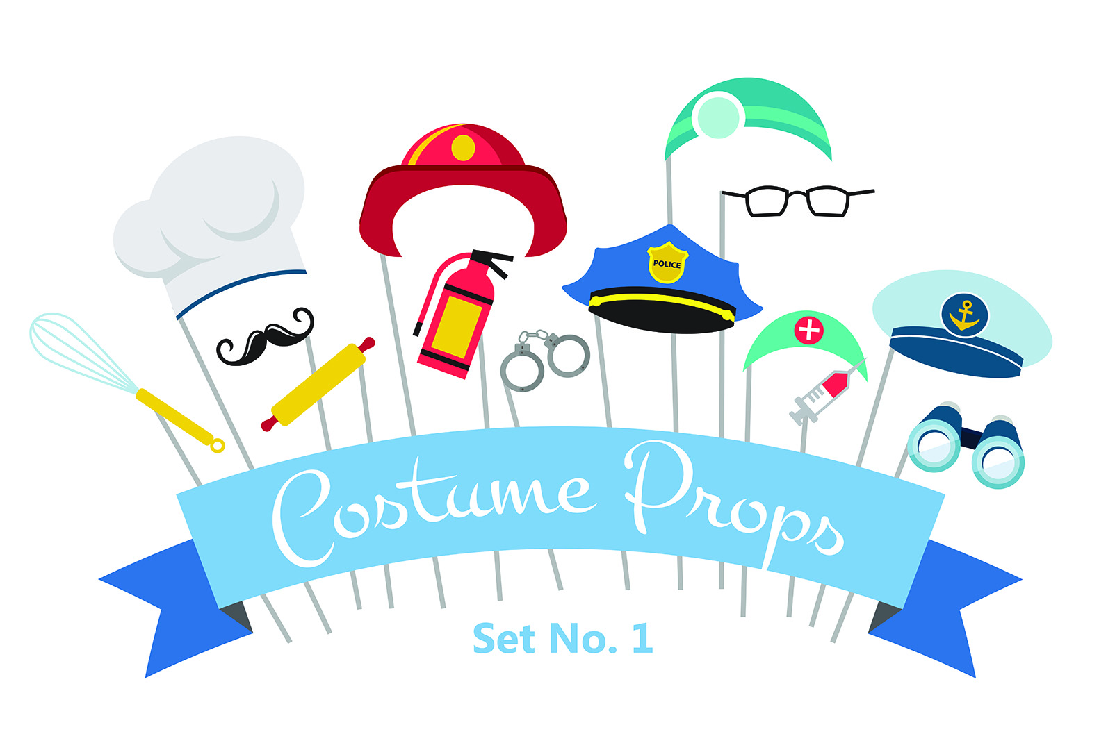 costume party and photo booth props