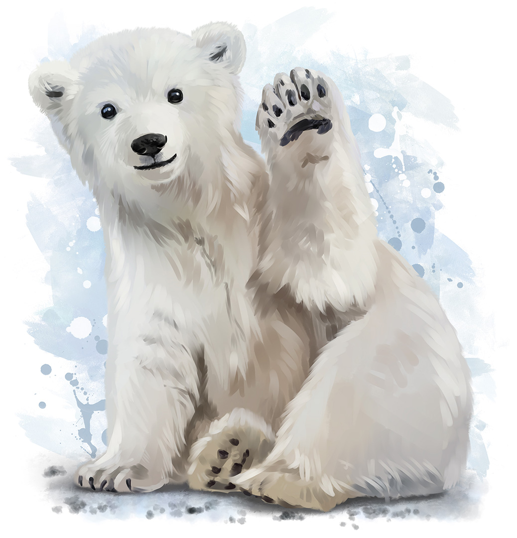 Polar bear watercolor painting