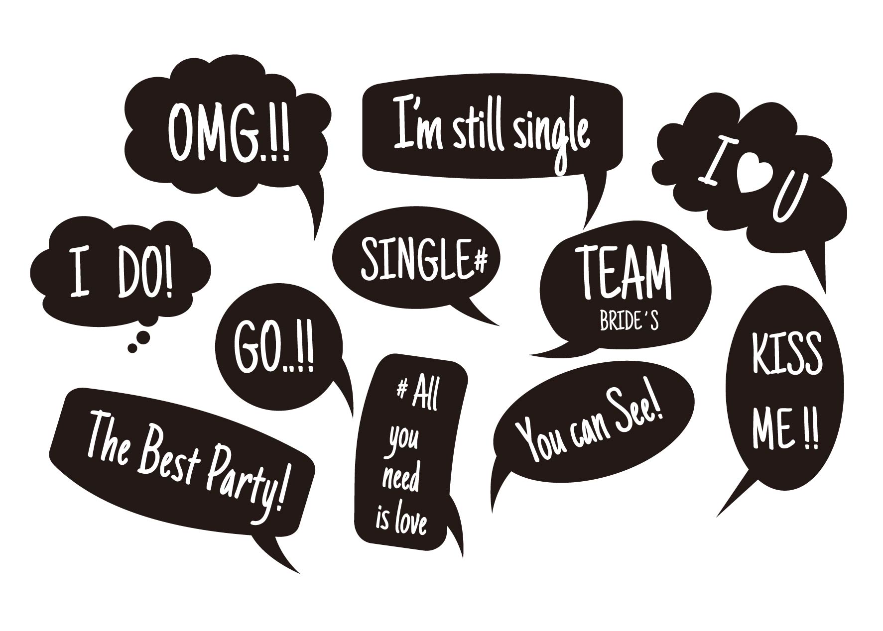 weddings props featuring funny phrases