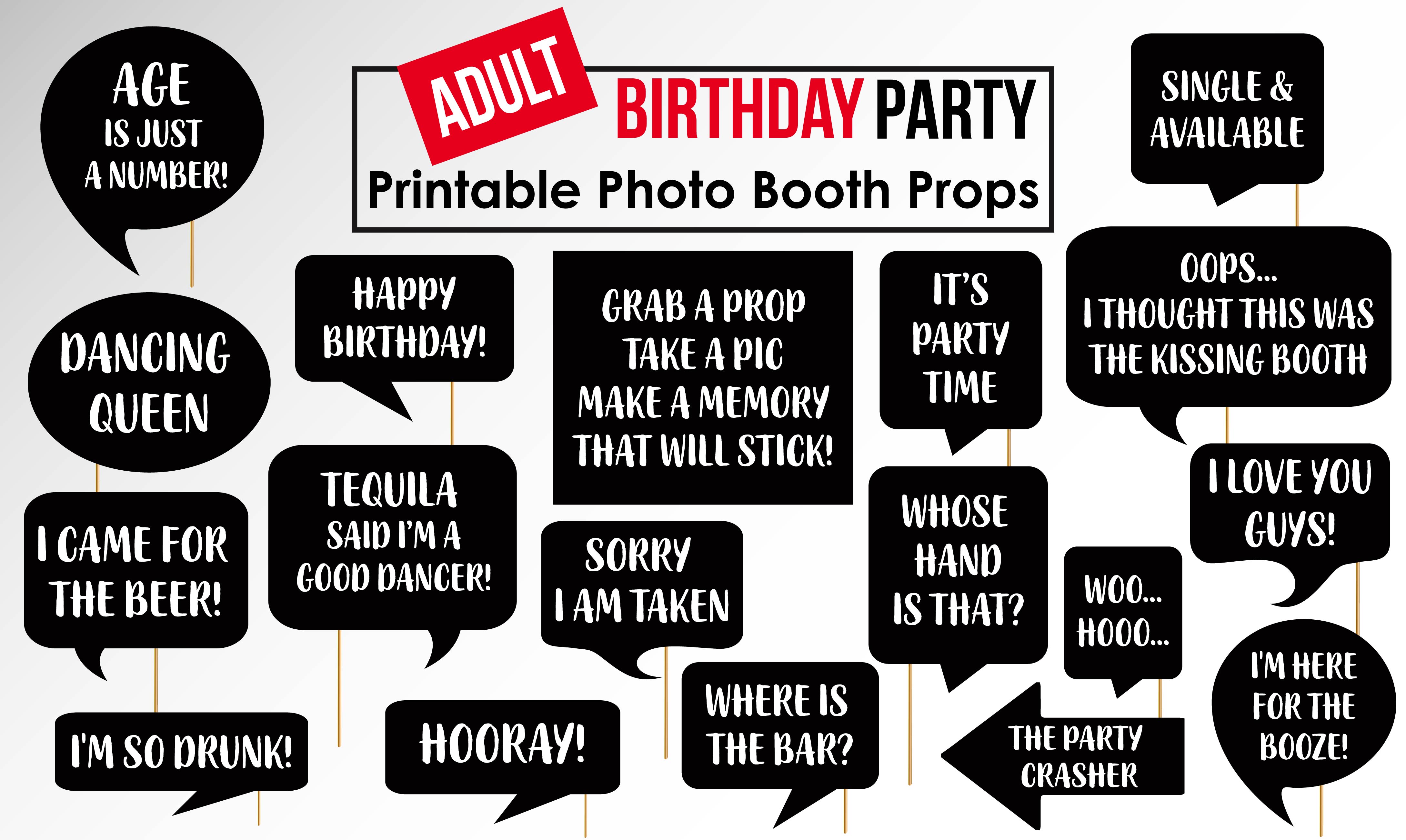 Funny Adult Birthday Party photobooth Props